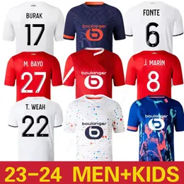 23 24 Losc Lille Soccer Jerseys Umtiti White Cabella J.Ounas David Yazici Football Jersey 2023 2024 Lille Olympique M.Bayo Maillot Adult Adult Kids Kit Zhegrova Equipment