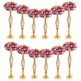 Vazolar 12pcs/20pcs Düzenleme Stand Düğün Çiçek Centerpieces Zarif Şamdan Mum Tutucu Resepsiyon Masa