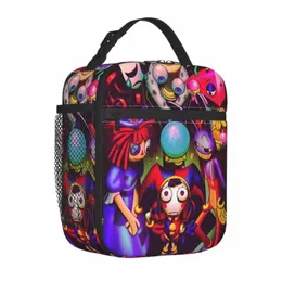 A incrível série Digital Circus Series isolada lancheiras isoladas à prova de vazamento Bolsa térmica Tote lancheira Viagem Escola Mulheres Mulheres S7UU#