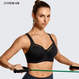 Bras Syrokan Sport Bras Women High Impact غير مبطنة من الأسلاك الدعم Powerback Powerback Sports Bra Sportswear المحصول