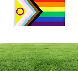 Johnin New Style LGBT Flag Direct Factory 90x150cm 3x5ft Целый интерсекс Progress Pride Flag1753220