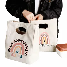 Радужная мама печатная портативная сумка для ланча 2024 Новые теплоизолированные обеды Totes Cooler Bag Bento Mucter Ctainer Сумки для хранения продуктов k0ay#