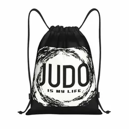 Custom Judo to My Life Trekkoord Tas Voor Winkelen Yoga Rugzakken Vrouwen Mannen Martial Art Sport Gympack P6ix#