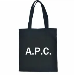 2019 New women039s handbagr APC Letter bag Canvas Shoulder Tote Bag shopping grapheme Bundle pocket blank canvas zipper bag9841811