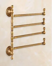 Towel Racks 34 Tiers Bars Antique Brass Towel Holder Bath Rack Active Rails Pants Hanger Bathroom Accessories Wall Shelf F913733505379