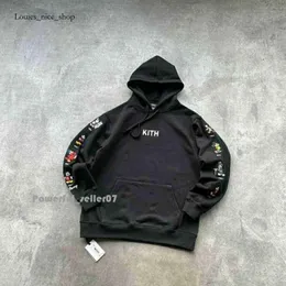 Kith Hoodie En Kalite Gevşek 24ss Hoody Kith Giyim Sonbahar Kazak Erkek Doğal Renk Basketbol Gömlekleri Mektup Çıkartları Sweatshirt Sweatshirt Kot pantolon veya şort 418