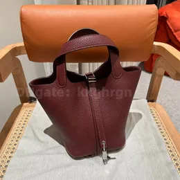 Cesto vegetale in pelle fatta a mano Classic Lychee Design Borsa da cucire artigianato a mano Borsa da design di lusso da 18 cm sacca semplice e resistente all'usura leggera