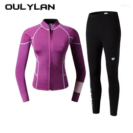 Women's Swimwear Diving Suit 2MM Women Wetsuit Split Long Sleeved Top Kitesurf Surf Surfing Spearfishing Jacket Pants Clothes Wet