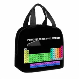 Periodisk tabell över element isolerad lunchväska vetenskaplig fysisk kemi picknick vattentät kylare tygväska termisk lunchlåda o8so#
