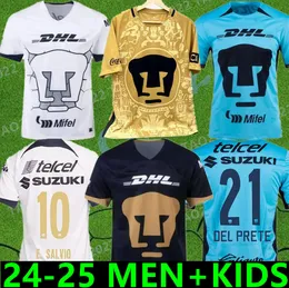 2024 2025 Club Universidad Nacional Jersey Soccer Camiseta de Liga MX Juan DiNenno 23 24 casa fora Terceira Blue Nathan Silva Cesar Huerta Kit Kit Salvio del Prete