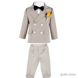 Suits 2022 Boys Formal Jacket Vest Pants Photograph Suit Kids 1 Year Birthday Gift Set Children Wedding Suit Performance Party Dress