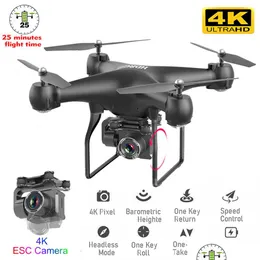 Electric/Rc Aircraft Rc Drone Quadcopter Uav With Camera 4K Professional Wide-Angle Aerial Pography Long Life Remote Control Fly Wing Dhjsm