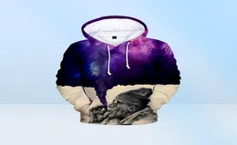 Nowy modny lód i ogień z kapturem 3D wydrukowany harajuku hip hop mężczyzn kobiety bluzy z kapturem swobodny długi rękaw 3D bluzy z kapturem 6975633