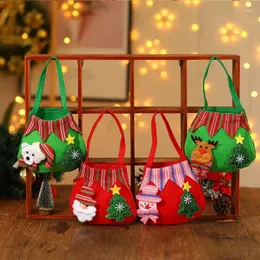 Decorazioni natalizie in stoffa spazzolata borsetta color borsetta Babbo Natale per bambini Decorazioni per la borsa per bambini