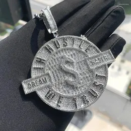 Чокер заморозил Bling Hip Hop Men Sheedry Jewelry Micro Pave 5A Кубическая циркония, мы доверяем сувенильным кулонным ожерельям для подвесных ожерелий для ссора.