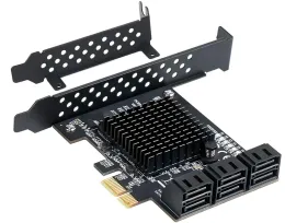 카드 PCIE SATA 1X 4X ~ 6/8/10 포트 SATA 3.0 하드 디스크 확장 카드 6GB/S 내부 어댑터 지원 광범위한 시스템에 대한 지원