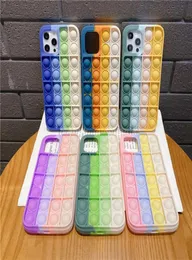 Casos de telefone arco -íris fidgetes capa de silicone multicolor