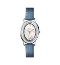 Luxus Womens Watches Designer Modetrends Neue authentische Damen Watch Roman Diamond Oval Quarz wasserdichte Lederband Frauen 4607300