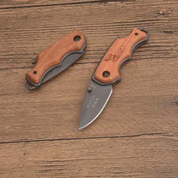 Högkvalitativ BK X44 Pocket Folding Knife 440C Titanium Coated Blade Rosewood Handle Outdoor Camping vandring Fiske EDC Mapp Knivar med flasköppnare