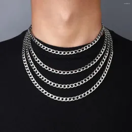 Correntes Trendy Hip Hop Aço inoxidável 7mm Width Cuba Link Colar grosso para homens Acessórios para homens de joias nunca confiam