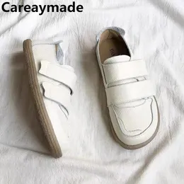 Scarpe casual careayymade-genuine in pelle morbida da donna comoda comoda primaverile bianco artistico a fondo piatto