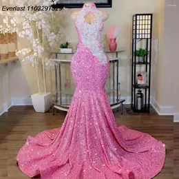 Vestidos de festa Evlast Silver Pink Pink Ligins Vestido para meninas pretas Mermaid Evening Celebrity GOWNS VESTIDOS DE GALA TPD34