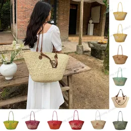 Rattan Bag Designer Straw Bolsa de praia Casual Bolsas de cesta casual Bolsas de cesta de capacidade de vime, tecido para mulheres bolsas panier folhas lady ombro de ombro crossbody saco