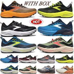 2024 Moda Brooks Cascadia 16 Erkekler Koşu Ayakkabı Siyah Ebony Gece Hayatı Turuncu Beyaz Bisküvi Rooibos Trainers Dış Mekan Spor Ayakkabıları Jogging Yürüyüş Eural 36-45