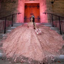 NOVO SWEETHEART NECK SWEET 16 VESTIMENTO QUINKEANERA 2024 Apliques de renda brilhante lantejoulas Princess Ball vestidos de 15 Anos