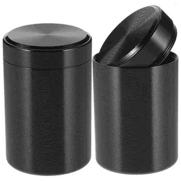 Bottiglie di stoccaggio 2 pezzi Tank Mini Tea Caddy Travel Food Contenitori Jar in lega di titanio