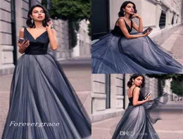 2019 Sexy V Nece Evening Dress Long Tullel без спинки формальная праздничная одежда для выпускной вечеринки.