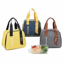 Kinder Mittagstaschen tragbare thermische Insulati -Picknick -Aufbewahrungsbox Großkapazität Einkaufstasche Frau Bento Dinner Ctainer V0WK#