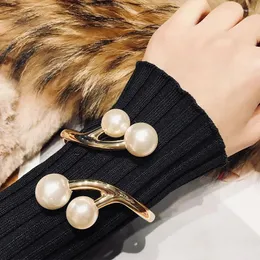 Bangle XIALUOKE Geometric Irregular Metal Spring Open Pearl Bracelet For Women European American Retro Style Cuff Bracelets Jewelry