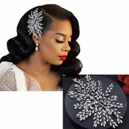 A422 SIER BRIDAL Hair Piece Shinny Wedding Headbands Tiaras ręcznie robione włosy ślubne akoria biżuterii na głowę panna młoda U3DE#