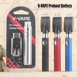 v Vape Batterie vorheizen Batterie 3.4-4.0 V Ausgang Einstellbarer Volt E CIG 510 Vaporizer Stift Fabrik Ego Twist 650-mAh Batterie in Blisterpaket