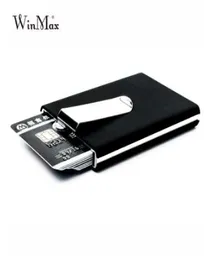 WINMAX Black Quality Holder Waterproof Cash Money Pocket Box Aluminium Business Men ID Card Holder Gift Walls2871223