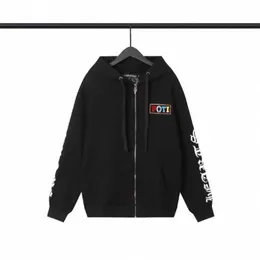 Rätt version croix graffiti dragkedja hoodie jacka trend