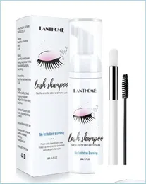 Makeup Remover 50 ml Professional Eyelash Eye Lashes Cleaner Pump Design Individuell förlängning Shampo Remover med Brush Drop de DHQYM7253051