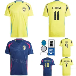 Euro Cup Soccer Sweden 3 Victor Lindelof Jersey 24/25 Drużyna narodowa Sebastian Nanasi Kiese Thelin Viktor Gyokeres Gustaf Nilsson Dejan Kulusevski Football Shirt