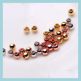 Perle finali crimp 100pcs 2 mm separati per la perle di gioielli fai -da -te per distanziatori a 3 colori accessori all'ingrosso di consegna di consegne all'ingrosso componente Dhgarden dhr2j