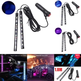 2024 LED Automotive Bar Strip Lights Universal Car Interior Atime Atmosphere Light Mood Foot Cigarettändare USB Dekorativ signallampa