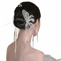 Elegância White Fr Bridal Hairpins com Brincho Tassles Cabeça Use Cabelo de Casamento Accorie U3xr#