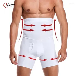 Männerkörperformer Qtree Männer hohe Taille -Steuerelemente Plus -Größe Shapewear Shorts Schlankungstrainer Forming Kompression Unterwäsche