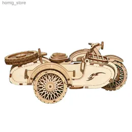 3D Puzzles Laser Cutting Trehycle Motorcykelpussel Kit Toys For Child DIY Assembly Constructor Building Blocks 3D Wood Mechanism Models Y240415