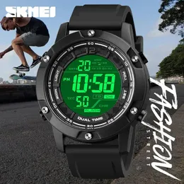 손목 시계 SKMEI 1762 MENS 디지털 움직임 LED 전등 카운트 다운 손목 시계 시계 remulino 10bar 방수 수영 스포츠 시계