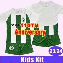 23 24 Maccabi Haifa Kids Kit Soccer Jerseys 110º aniversário Chery Frantzdy Cafumana Mohamed Goldberg Haziza Terno infantil Camisas de futebol uniformes de manga curta