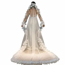 mmq m97 lg pérolas de casamento véu de casamento frs FRS Off-White 1 camada Royal Cathedral Bridal Véils com pente de casamento de casamento v7qa#