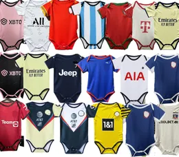 2024 Nova camisa de futebol bebê Real Madrid, Argentina, Inglaterra e vários estilos de camisa de futebol Napoli Football Jersey 6-18 meses Mbappe Son Kane Camiseta Infantil