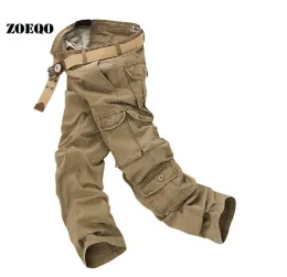 Calças Zoeqo Novo calças de carga militar homens solto calças táticas largas calças de carga de algodão casual homens multi -bolsos mais tamanho 2840