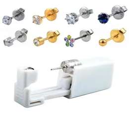 Stud 24 PCSBOX Ağda Yok Kulak Piercing Kiti Tek Kullanımlık Güvenli Steril Burun Tabancası Piercer Aracı Küpe Takı19026381